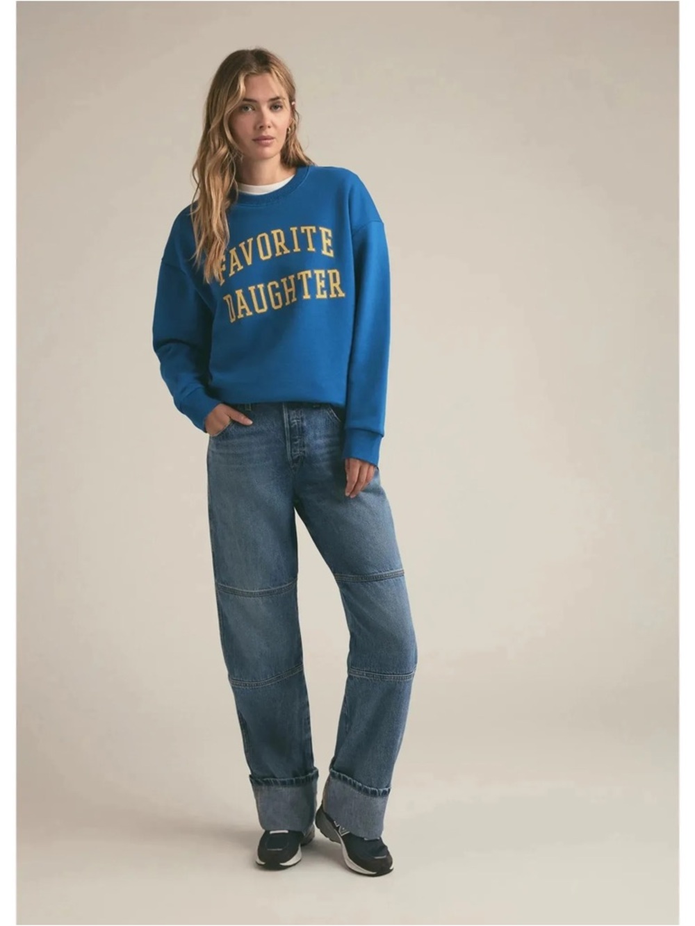 Favorite Daughter Sapphire Blue Graphic Sweatshirt